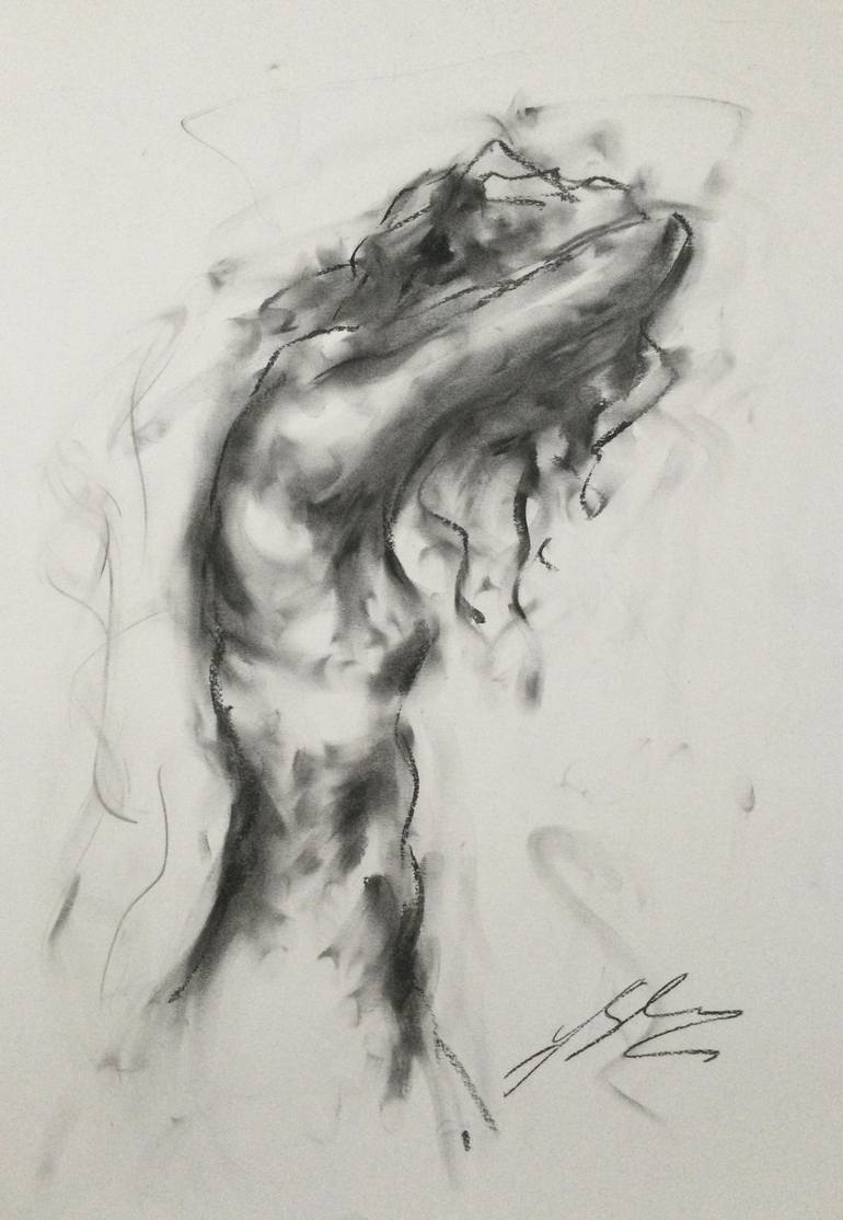 Original Impressionism Nude Drawings by James Shipton