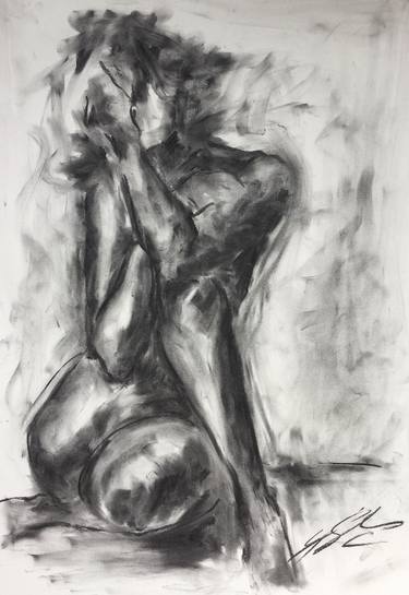 Original Impressionism Nude Drawings by James Shipton