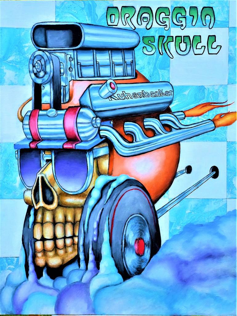 Draggin Skull Painting by John Kuhenbeaker | Saatchi Art