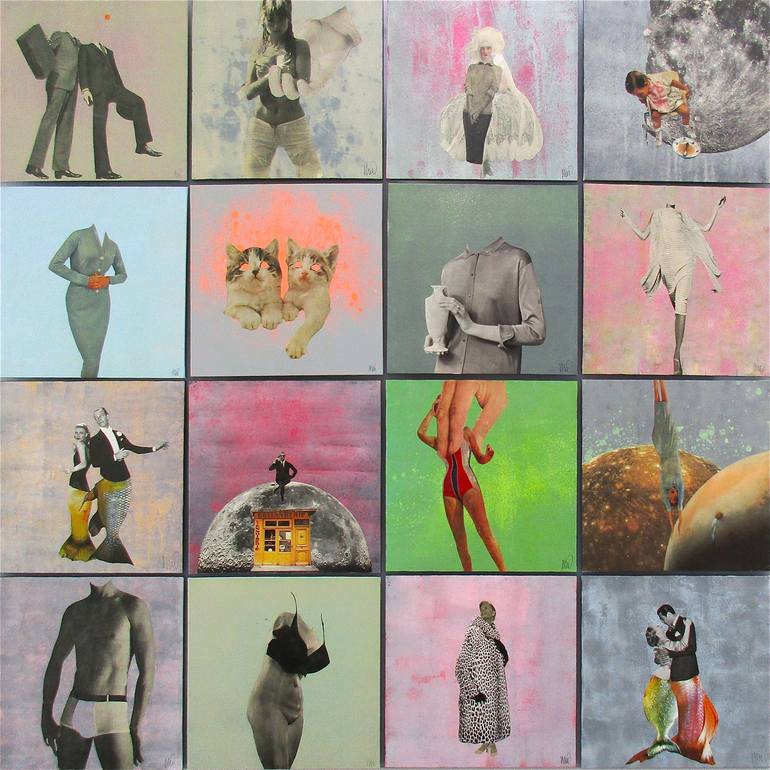 Original Dada People Collage by Marian Williams