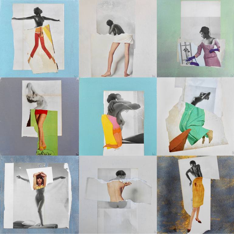 Original Modern Nude Collage by Marian Williams