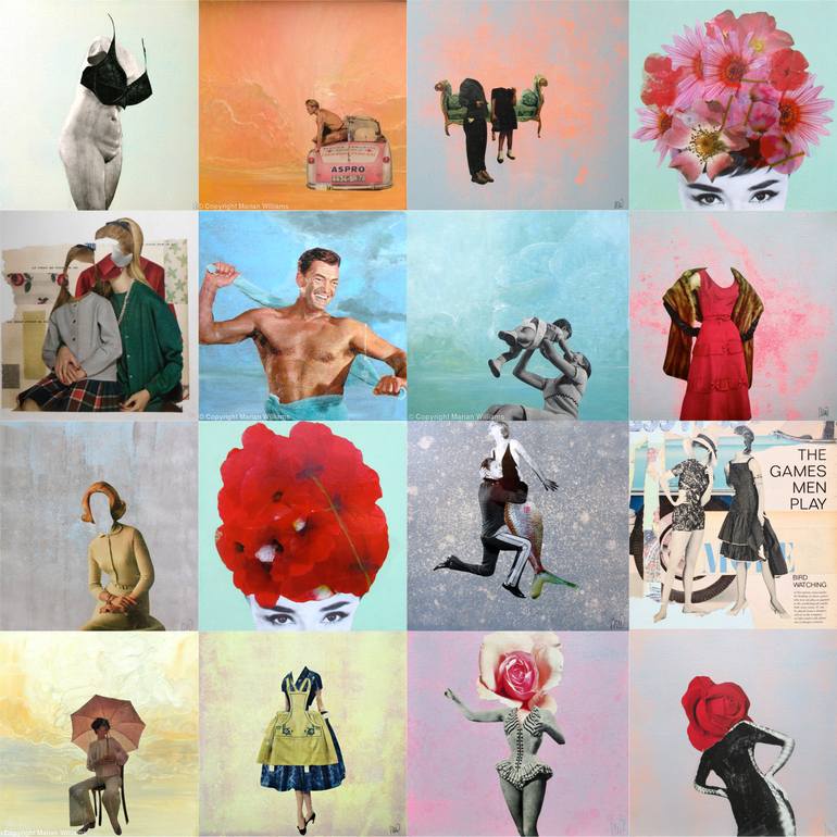 Original Dada Women Collage by Marian Williams