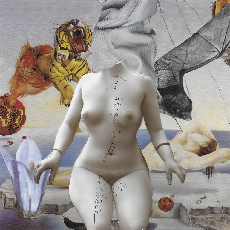 Original Surrealism Nude Collage by Marian Williams