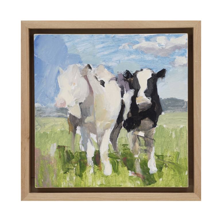 Original Cows Painting by Mark Crenshaw