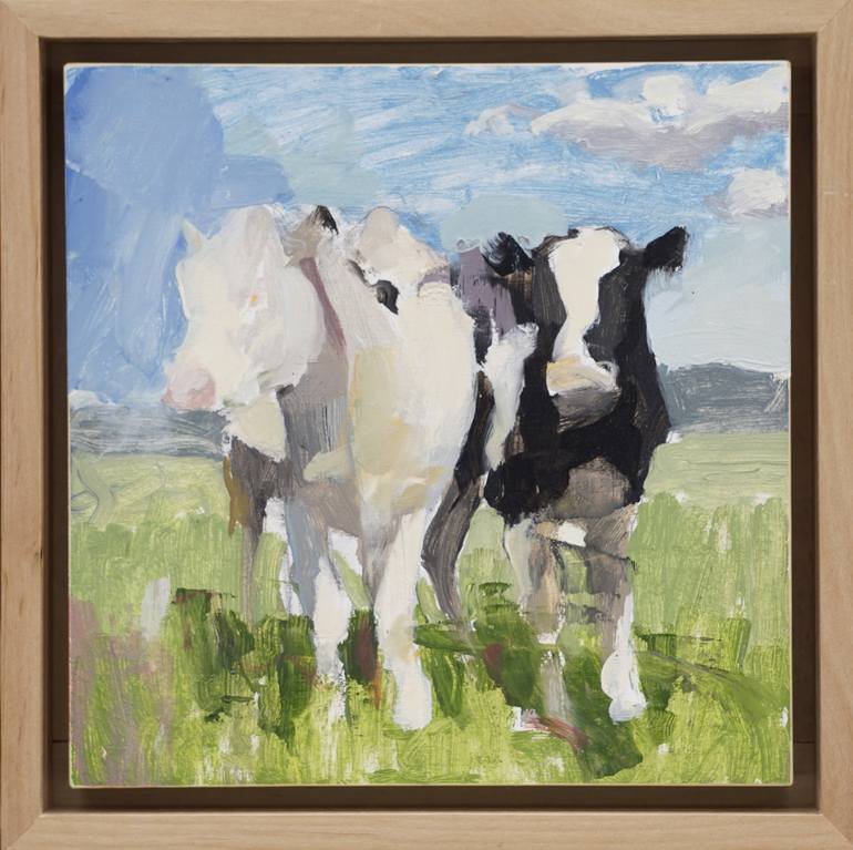 Original Cows Painting by Mark Crenshaw