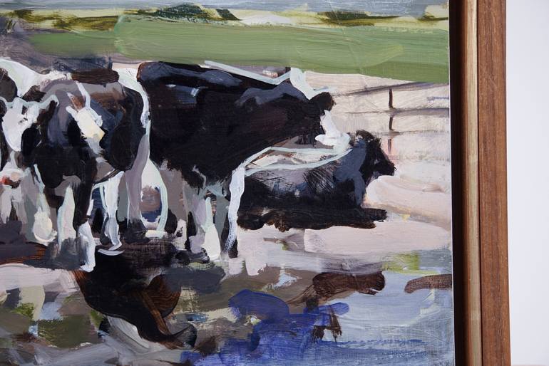 Original Fine Art Cows Painting by Mark Crenshaw