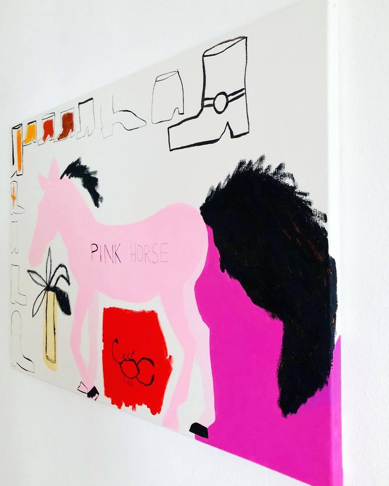 Original Abstract Horse Painting by Leila Lallali