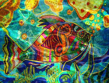 Print of Abstract Fish Paintings by Marie Jamieson