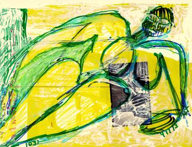 Print of Expressionism Nude Mixed Media by tj owens