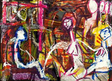 Original Expressionism Nude Drawings by tj owens