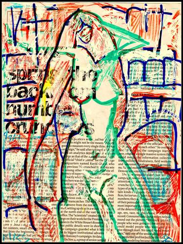 Original Expressionism Nude Drawings by tj owens