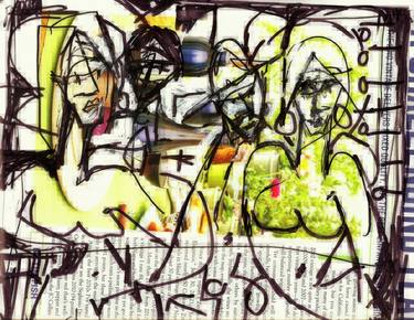 Original Expressionism People Drawings by tj owens