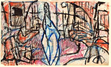 Original Abstract Expressionism Religion Drawings by tj owens