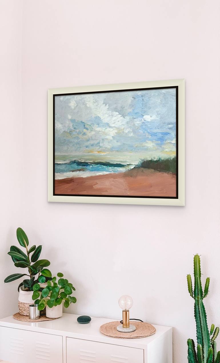 Original Abstract Expressionism Beach Painting by Mary Ann Wakeley