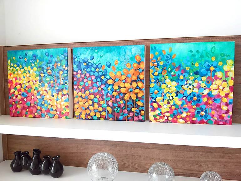 Original Abstract Floral Painting by Rodolfo Vanni RVanni