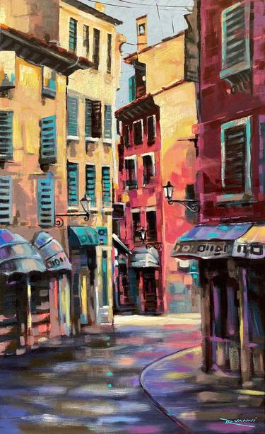 Original Figurative Cities Paintings by Rodolfo Vanni RVanni