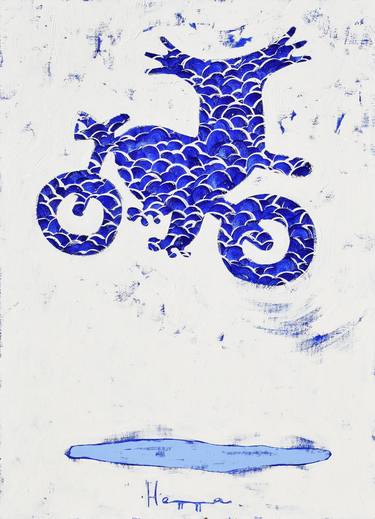 Print of Folk Motorbike Paintings by Félix Hemme