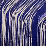 Ulramarine blue on acrylic (sand color) on jute.
Grand bassin: falls in Reunion Island.