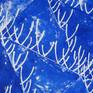 Ink (blue) on 200G white paper. Pattern made with linocut.