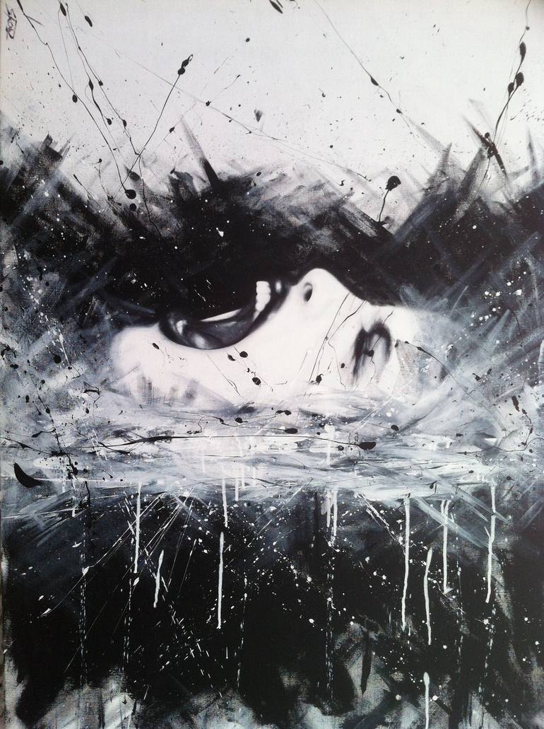 Original Impressionism People Painting by David Scholes