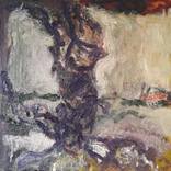 fox in the landscape figerative expressism  art found in the street by Bruce Williams