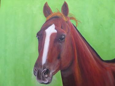 HORSE OIL PAINTING ON CANVAS thumb