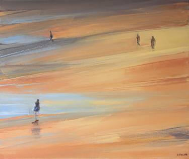 Original Minimalism Beach Painting by Agnieszka Kozień