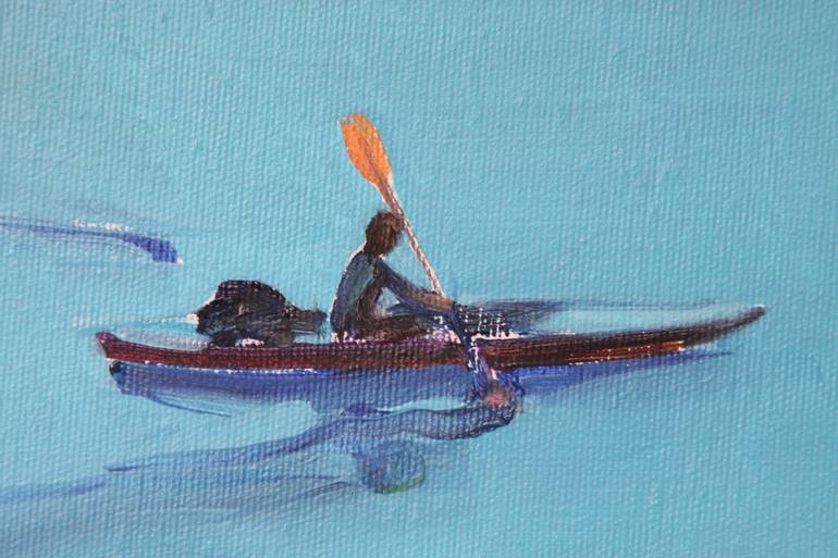 Original Minimalism Beach Painting by Agnieszka Kozień