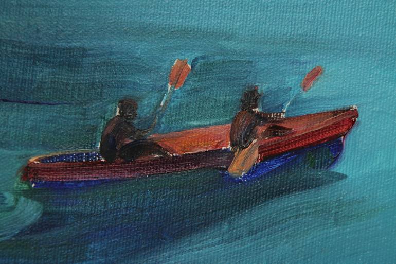 Original Minimalism Beach Painting by Agnieszka Kozień