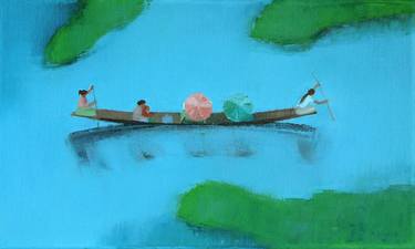 Print of Minimalism Boat Paintings by Agnieszka Kozień