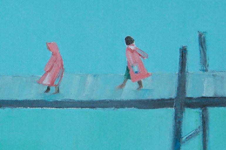 Original Minimalism Children Painting by Agnieszka Kozień
