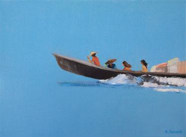 Print of Boat Paintings by Agnieszka Kozień