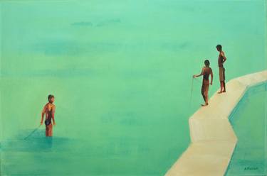 Print of Figurative Beach Paintings by Agnieszka Kozień