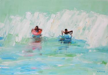 Print of Expressionism Beach Paintings by Agnieszka Kozień