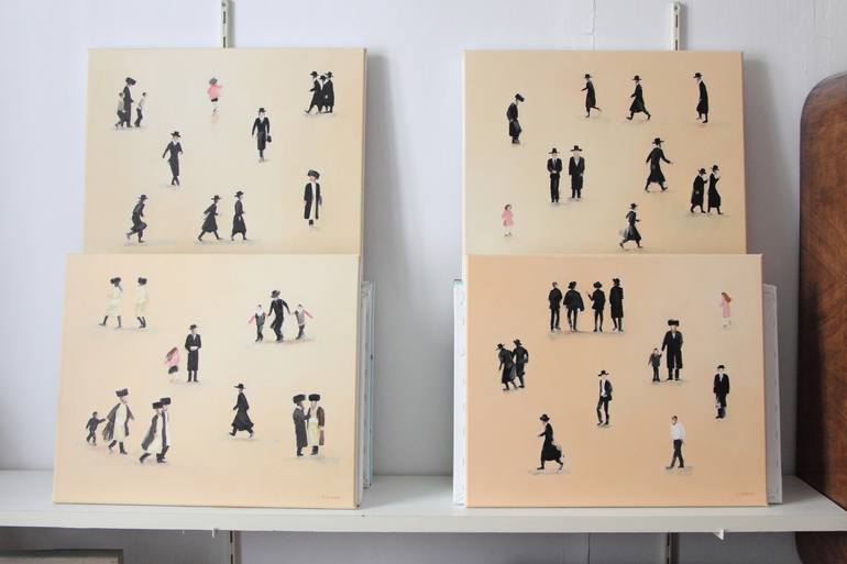 Original Minimalism People Painting by Agnieszka Kozień