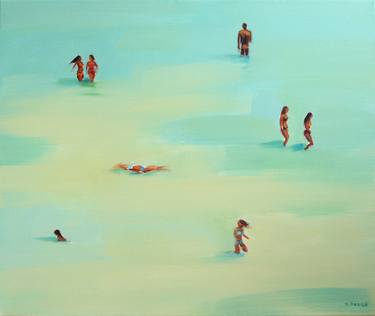 Print of Figurative Beach Paintings by Agnieszka Kozień