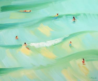 Print of Figurative Beach Paintings by Agnieszka Kozień