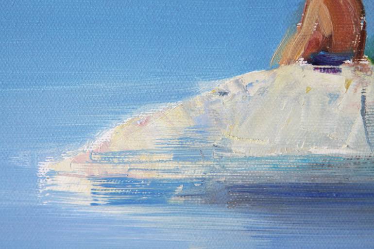 Original Figurative Beach Painting by Agnieszka Kozień