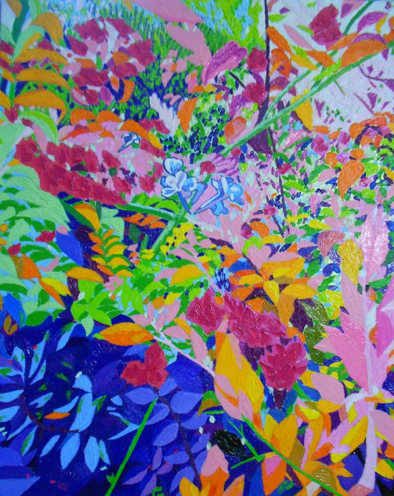 Original Abstract Floral Painting by Robert Lee