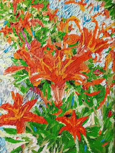 Re-Created Orange Day Lilies by Robert S. Lee thumb
