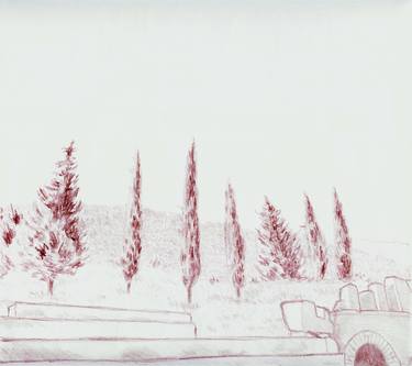 Arch and Pine Trees by Robert S. Lee (Sketchbook p. 21) thumb