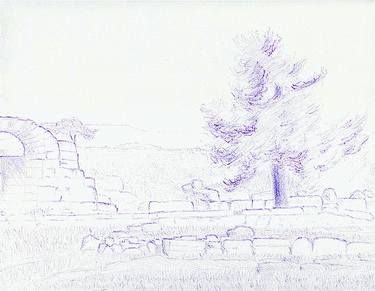 Arch and Tree by Robert S. Lee (Sketchbook p. 70) thumb