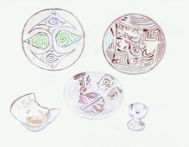 Plates, Bowls, and Glass by Robert S. Lee (Sketchbook p. 87) thumb