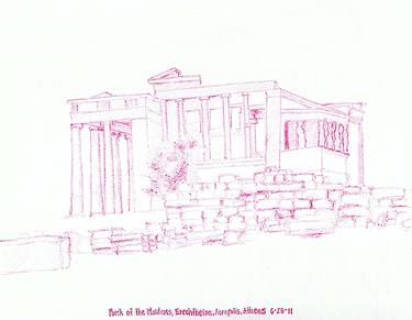 Erechtheion, Porch of the Maidens by Robert S. Lee (Sketchbook p. 127) thumb