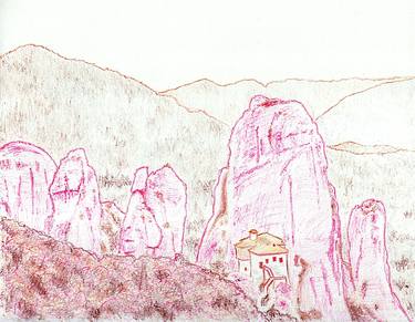 Monastery at Meteora by Robert S. Lee (Sketchbook p. 140) thumb