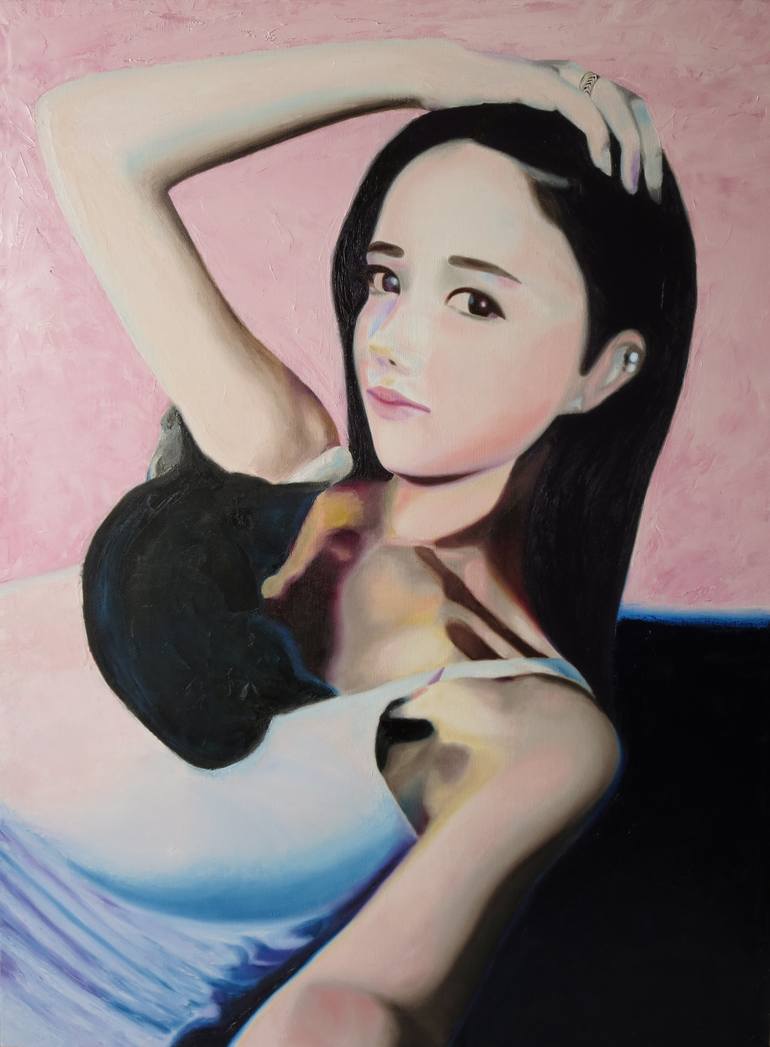 Original Realism Women Painting by Robert Lee