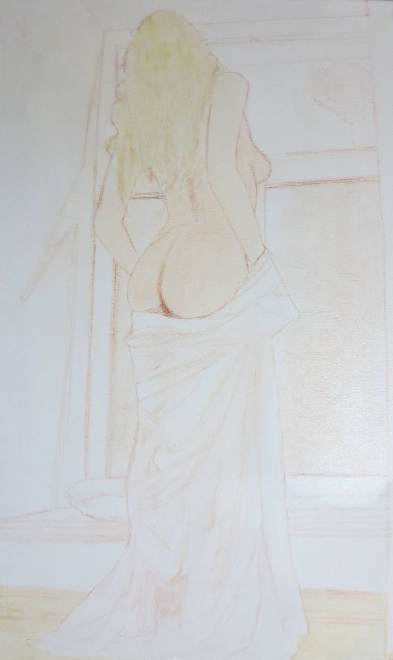 Original Portraiture Nude Painting by Robert Lee
