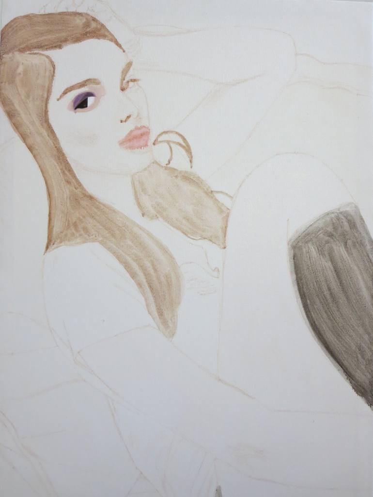 Original Figurative Women Painting by Robert Lee