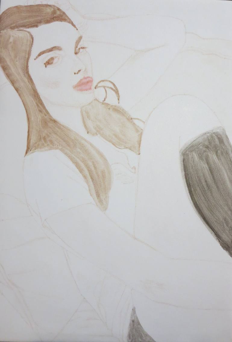 Original Figurative Women Painting by Robert Lee