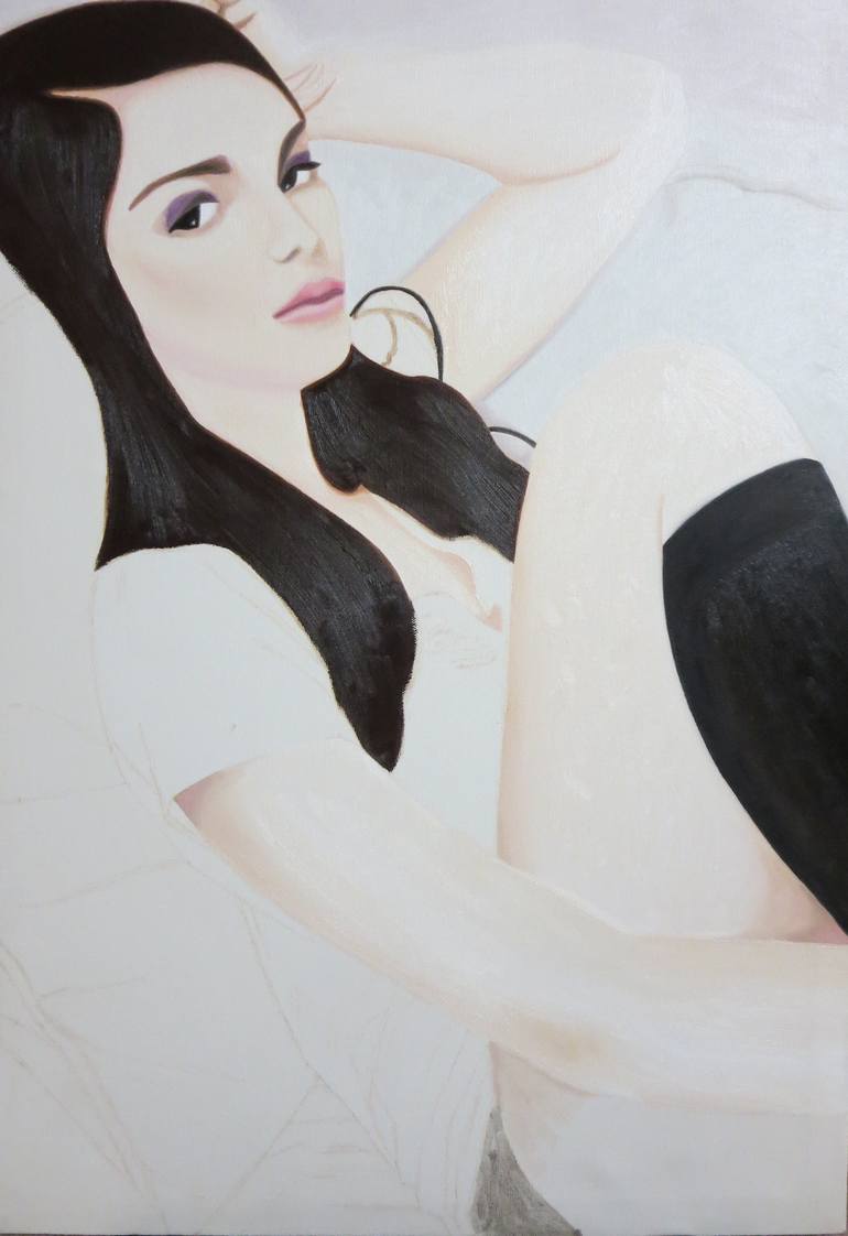 Original Figurative Women Painting by Robert Lee
